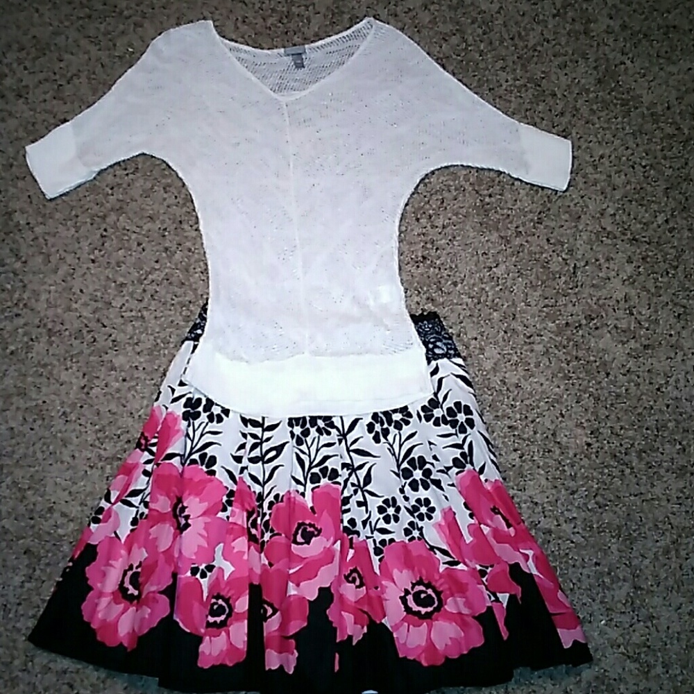 2 piece top and skirt